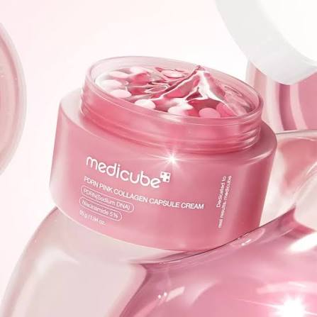 کرم کپسولی کلاژن و PDRN روشن کننده و ضدچروک پوست مدی کیوب حجم 55 میلی لیتر Medicube PDRN Pink Collagen Capsule Cream 55 ml
