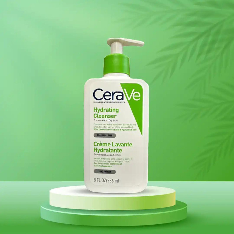 کرم شستشو صورت سراوی مدل Hydrating Cleanser حجم 236 میلی‌لیتر