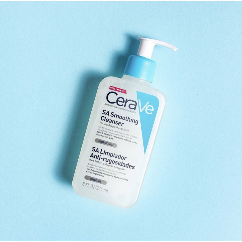 فوم شست‌وشوی صورت سراوی مدل SA Smoothing Cleanser مناسب پوست خشک و حساس حجم 236 میلی‌لیتر